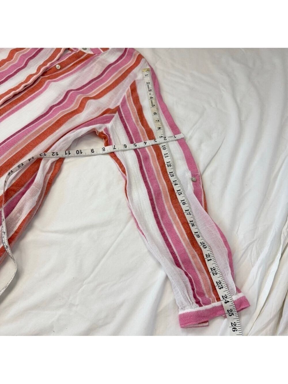 Soft Surroundings Women's XL Tall Striped Maxi Dress Cover Up Pink Orange White - Picture 6 of 12
